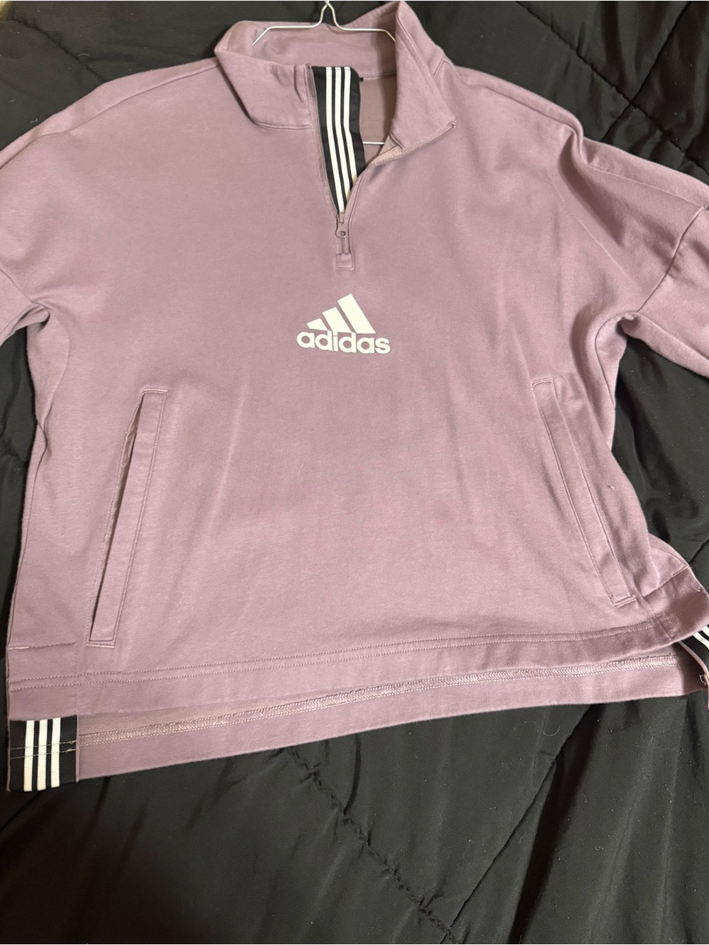 Adidas Women’s Lavender Half-Zip Pullover with Logo